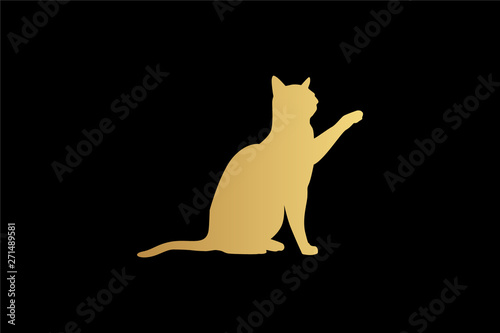 Creative Minimal Cat Logo Design   Cat Silhouette Icon