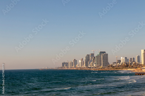 Panorama of the city and the sea Telyaviva Israel © Olegus
