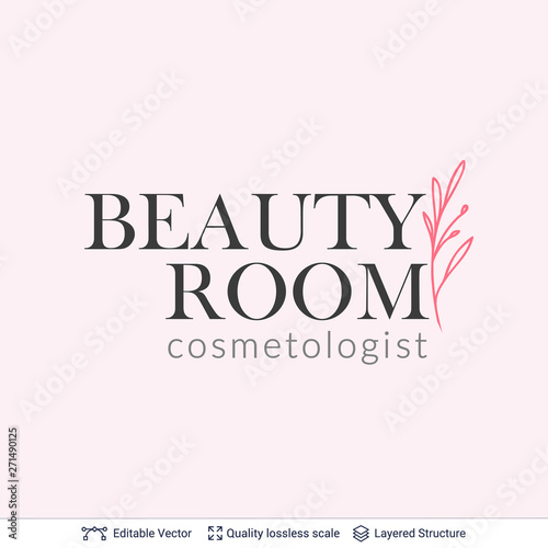 Beauty room or salon cosmetologist logo design.