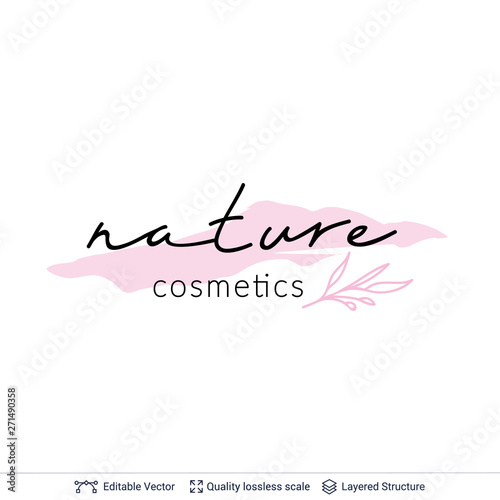 Beauty product natural cosmetics logo design.