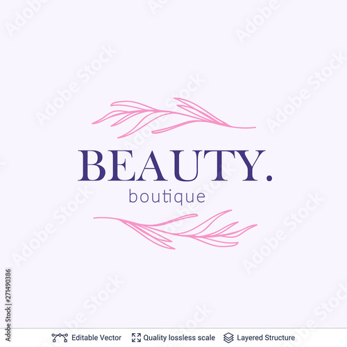 Beauty cosmetics boutique logo design.