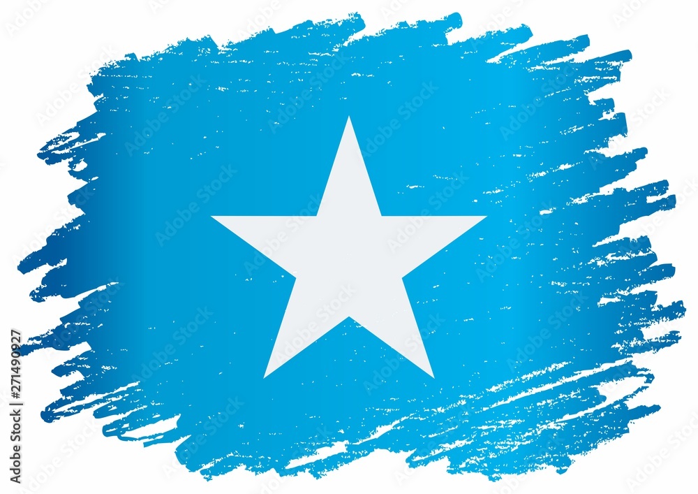 Obraz premium Flag of Somalia, Federal Republic of Somalia. Template for award design, an official document with the flag of Somalia. Bright, colorful vector illustration.