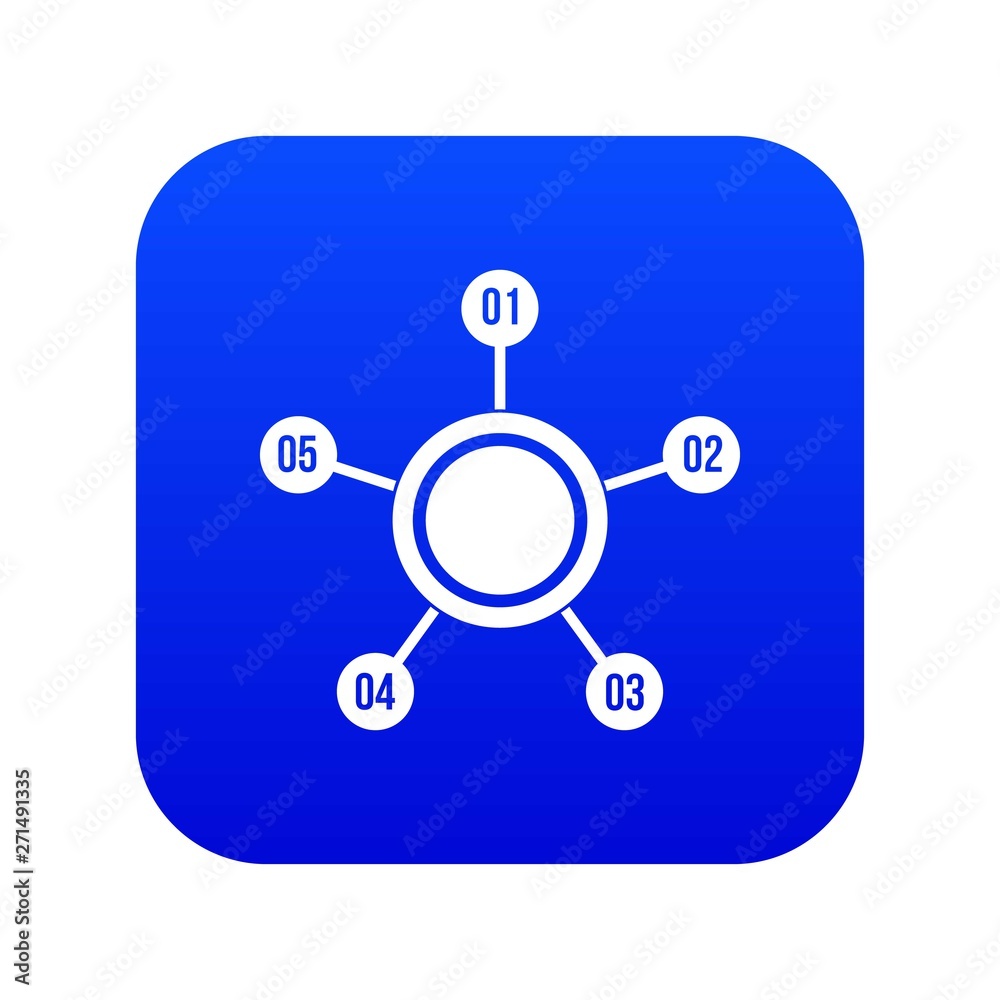 Circle chart with numbers icon digital blue for any design isolated on white vector illustration
