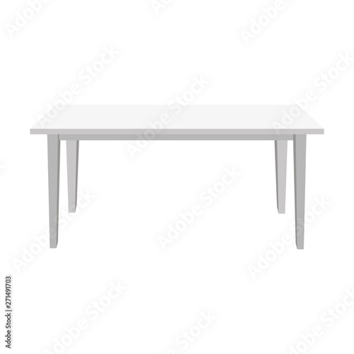 Realistic white table on white background. Vector