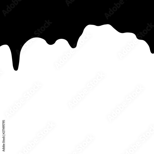 Black ink drips on white. Vector illustration
