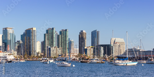 San Diego skyline port harbor California downtown city sea skyscrapers boats © Markus Mainka