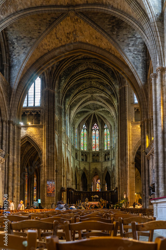 Cathedrale Saint Andre interior in Bordeaux, France