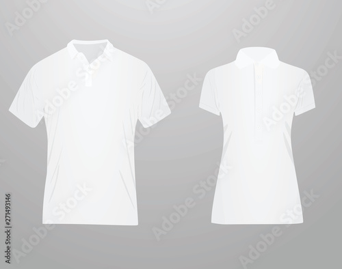 Man and woman polo t shirt. vector illustration