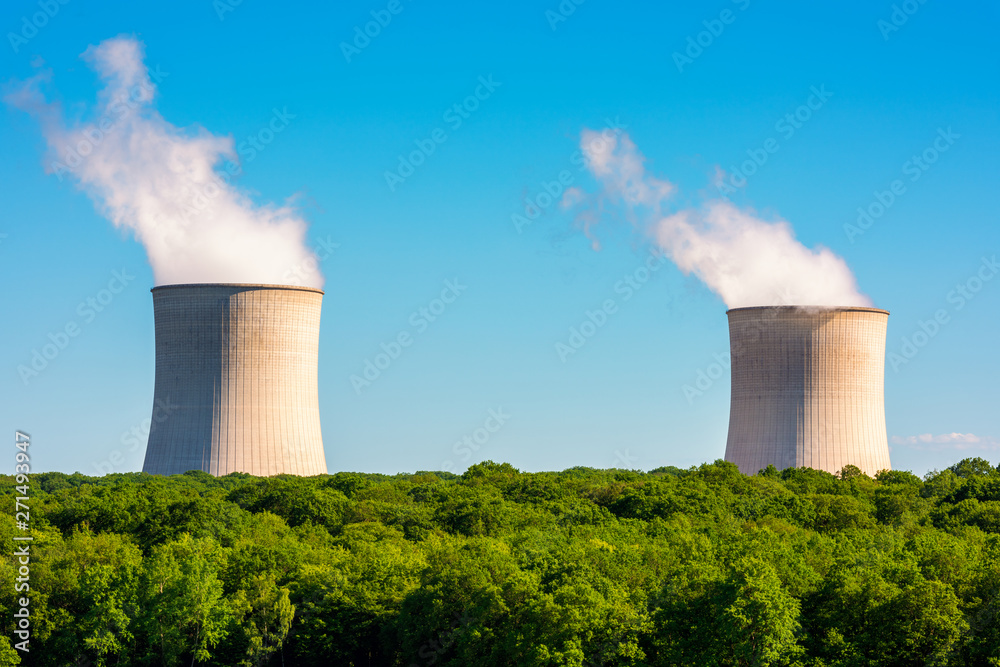 Steaming Cooling Towers at Nuclear Power Plant Steaming Cooling Towers at Nuclear Power Plant
