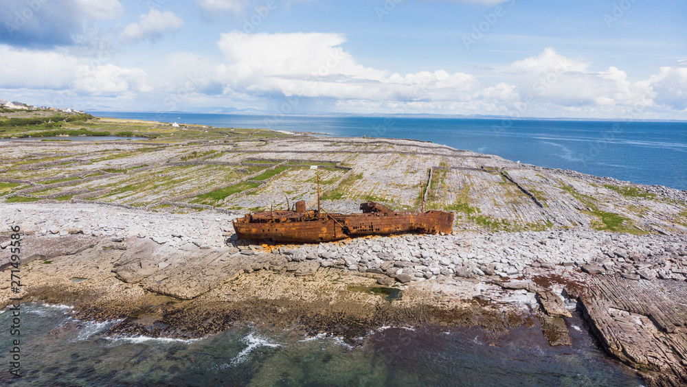 Plassey shipwreck on Inish Oirr of the Aran Islands