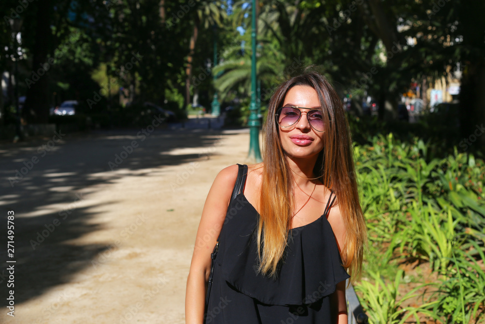 Girl on streets of old town 