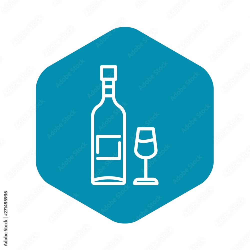 Wine bottle glass icon. Outline wine bottle glass vector icon for web design isolated on white background Wine bottle glass icon. Outline wine bottle glass vector icon for web design isolated on white background