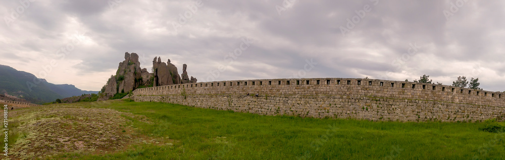 Panoramic vista at natural fortress at Belogradchik Rocks Bulgaria