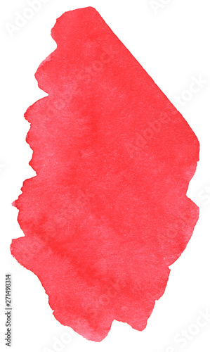 Hand drawing watercolor red stain background abstraction