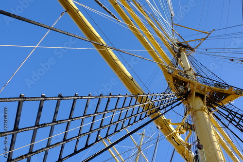 Sail mast and blue sky