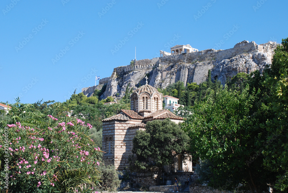 Obraz premium Athens, Greece / May 2019: The archaeological site of the Ancient Agora of Athens.