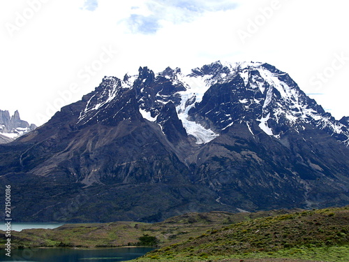 Views of snow peaks - Torres del Paine National Park  southern Patagonia  Chile