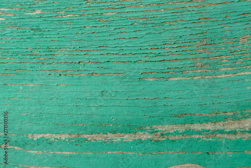 Texture of a wooden board in green 