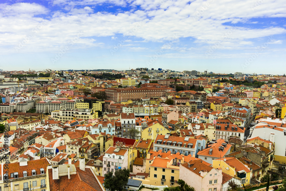 Cityscape of Lisbon view on the old town in Alfama district