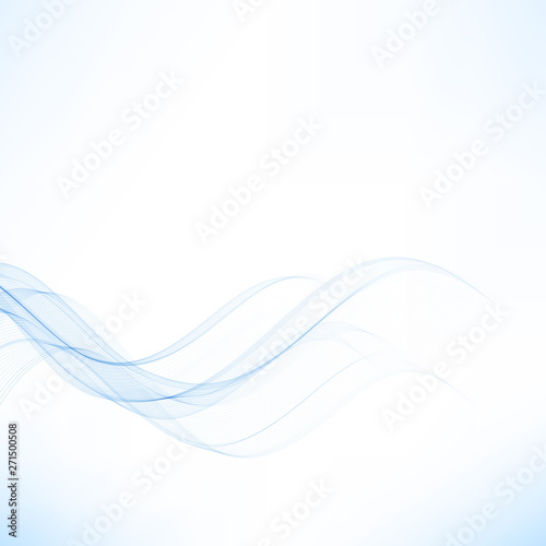  Horizontal blue smoky wave on white background