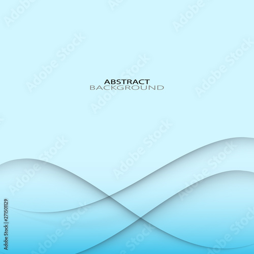  Abstract blue background with wavy lines with shadow