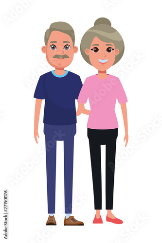 elderly couple avatar cartoon character