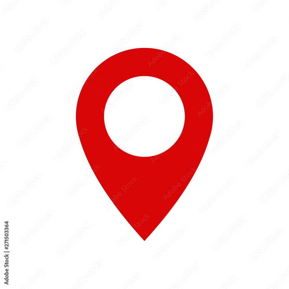 Pin flat point logo vector illustration. Gps pointer mark. Location map icon on white background Pin flat point logo vector illustration. Gps pointer mark. Location map icon on white background