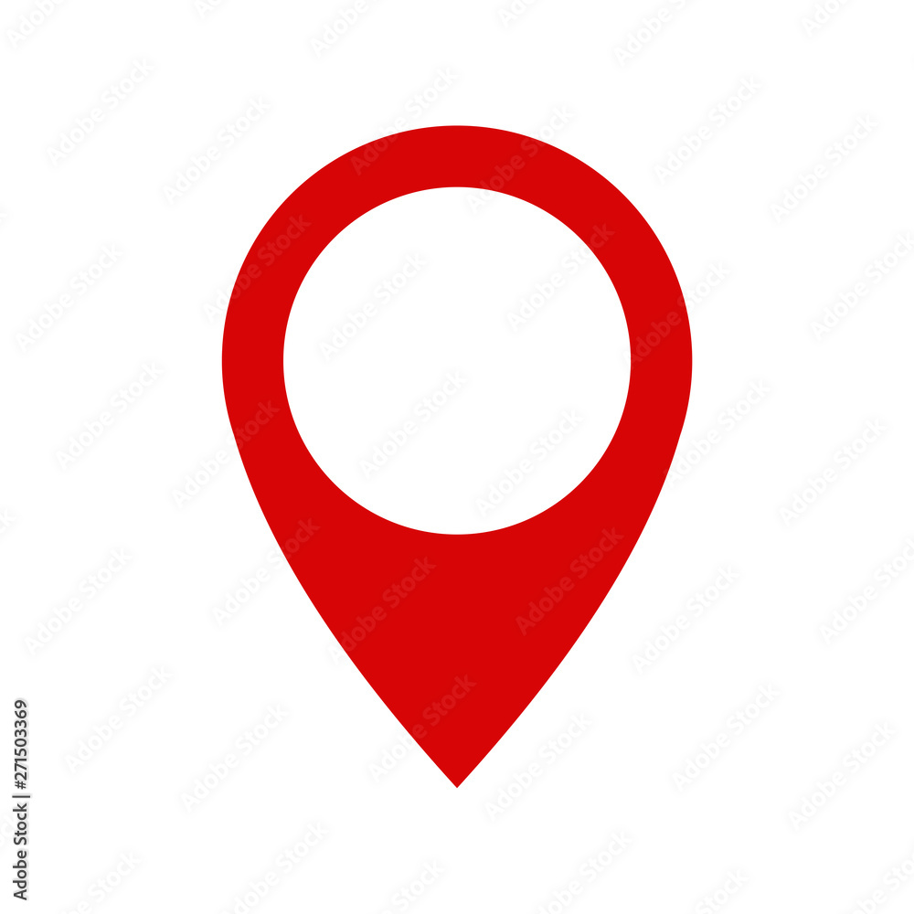 Pin flat point logo vector illustration. Gps pointer mark. Location map icon on white background Pin flat point logo vector illustration. Gps pointer mark. Location map icon on white background
