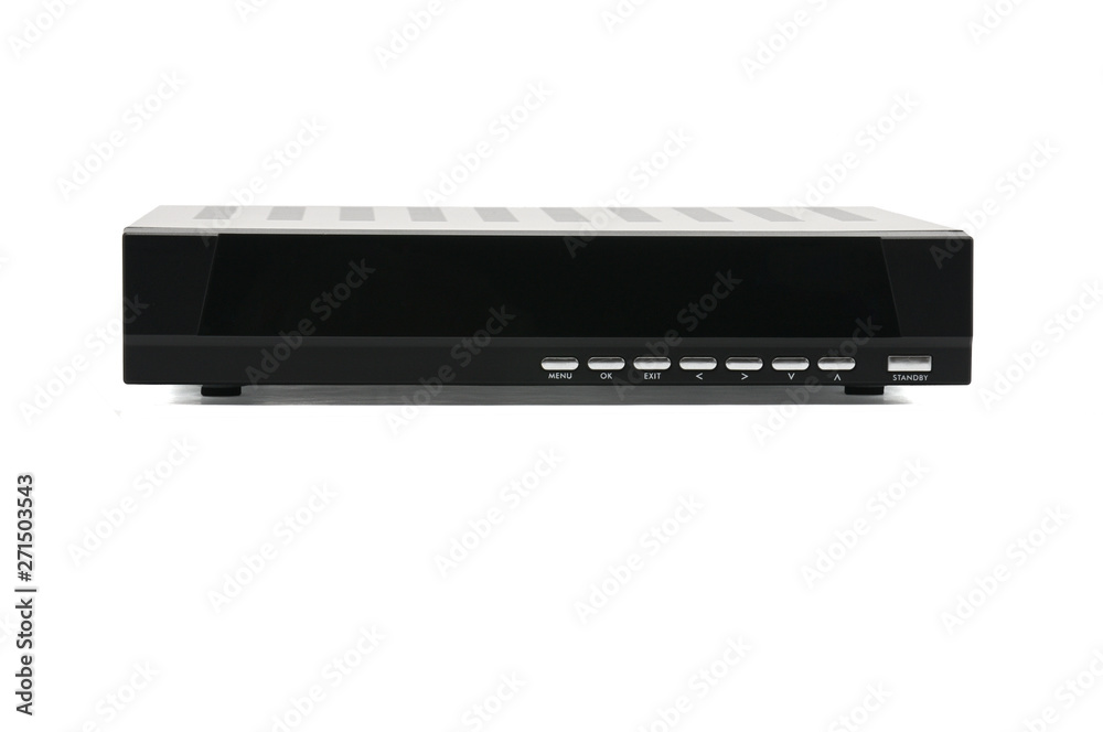 Digital TV receiver on white background.Tuner Digital TV receiver on white background.Tuner