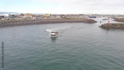 Launch of a brand new commercial salmon fishing boat for Bristol Bay Alaska 