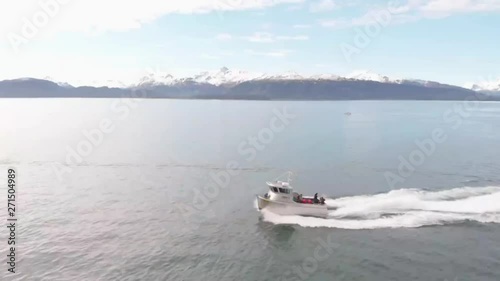 Launch of a brand new commercial salmon fishing boat for Bristol Bay Alaska 