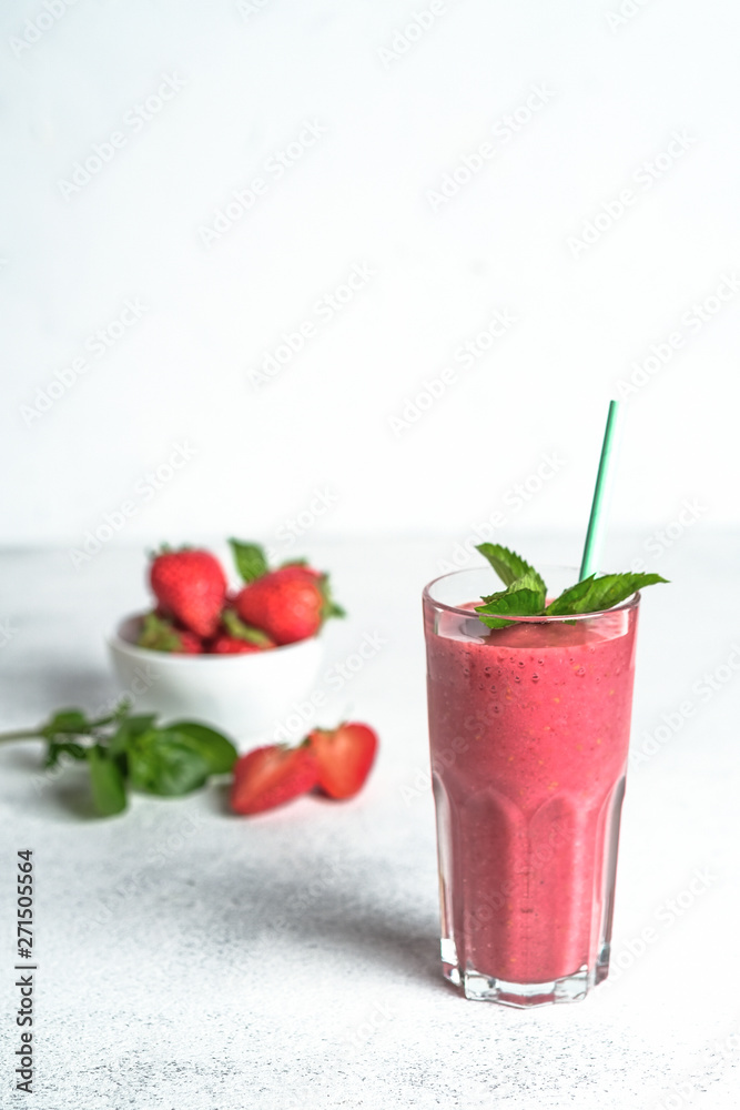 Organic berry and vegetable smoothie with oatmeal on a light background copy space. Healthy food. Lactose free diet. Organic berry and vegetable smoothie with oatmeal on a light background copy space. Healthy food. Lactose free diet.