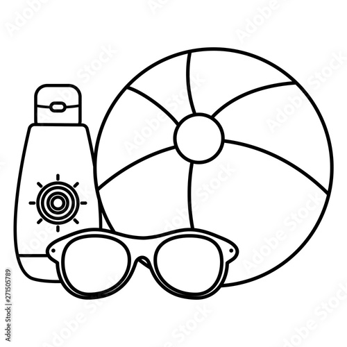 beach balloon with solar blocker and sunglasses