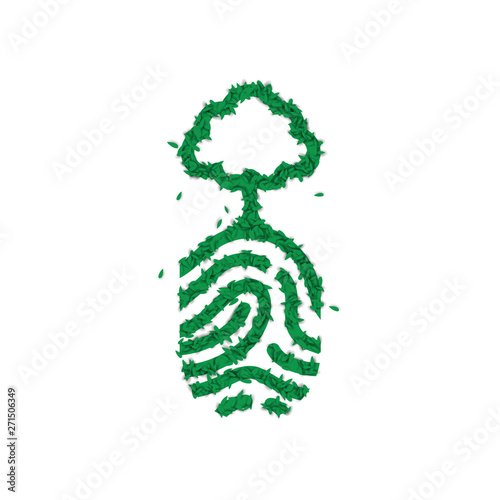 Nature finger print concept made of green leaves