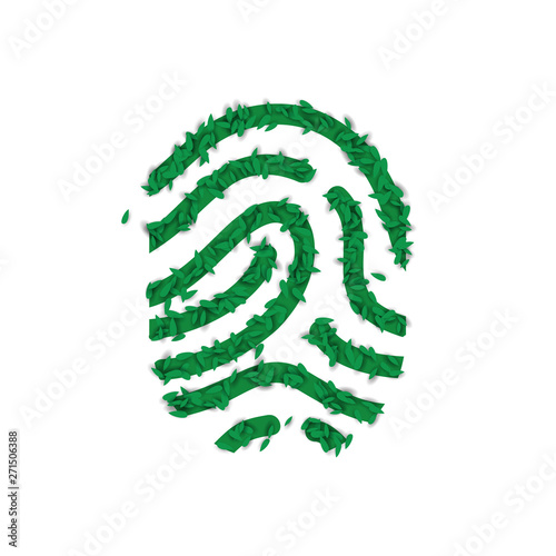 Nature fingerprint concept made of green leaves