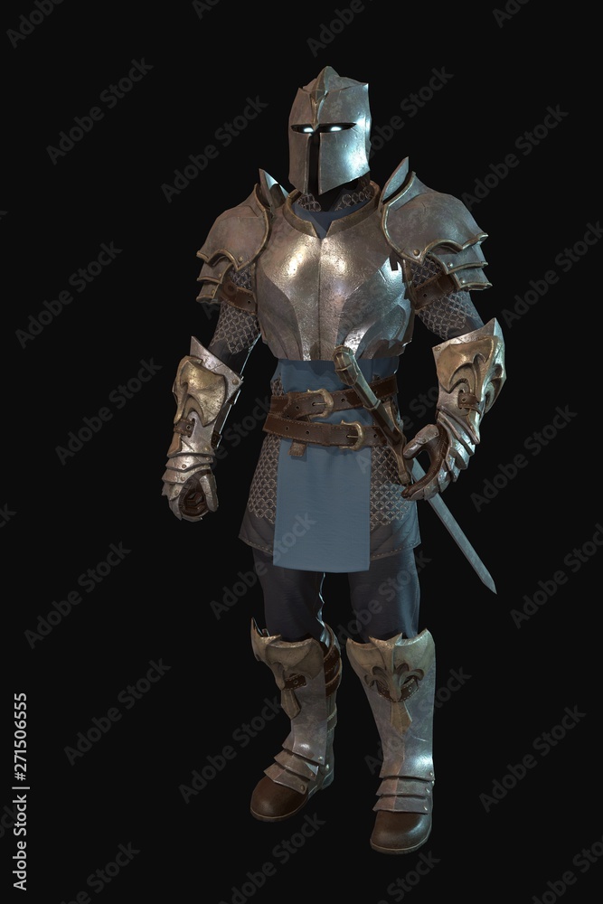 Fantasy character knight 3d render