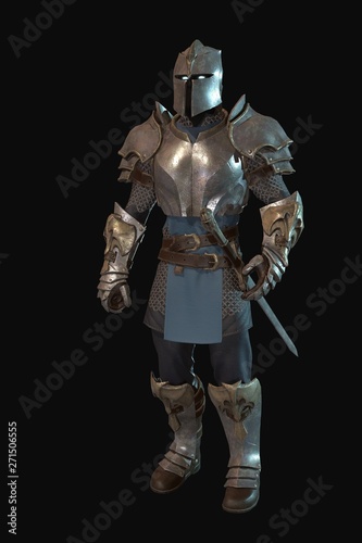 Fantasy character knight 3d render