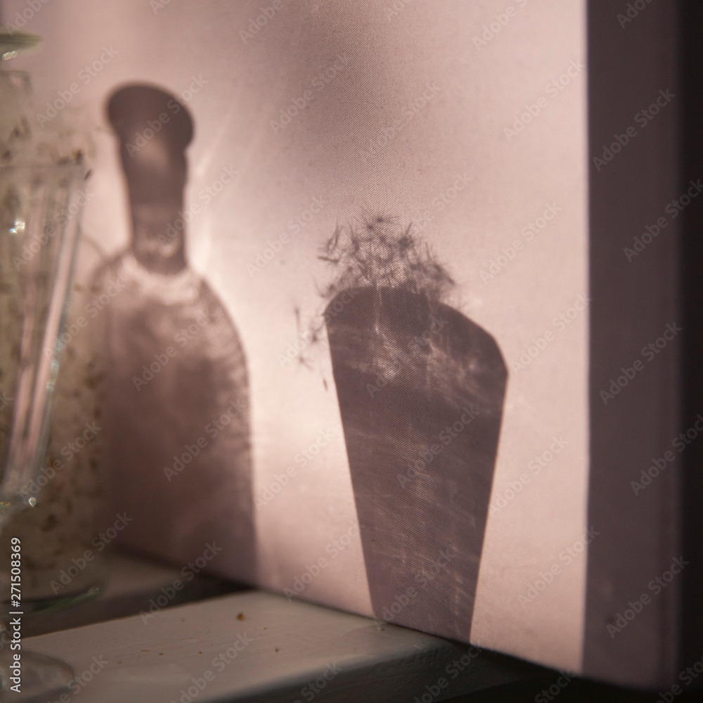 Dandelions in transparent vase against the sun Dandelions in transparent vase against the sun