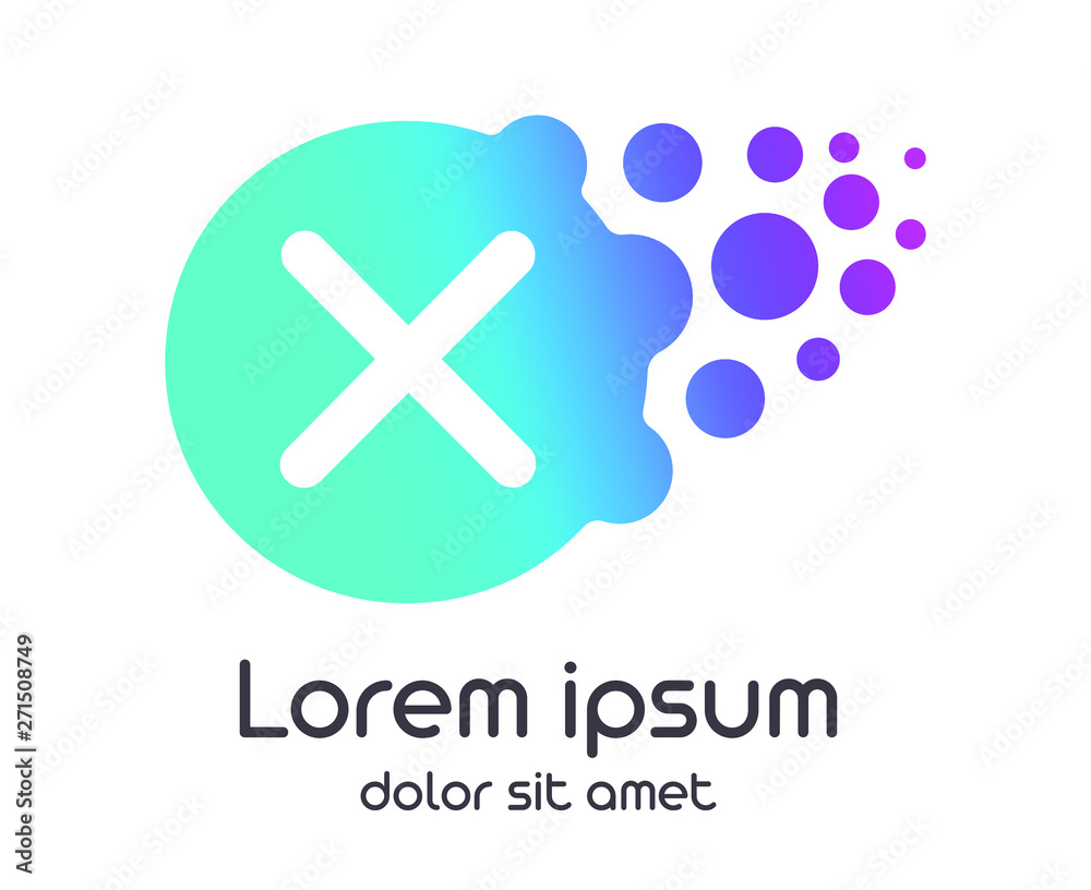 Fototapeta premium x dots logo with gradient full vector