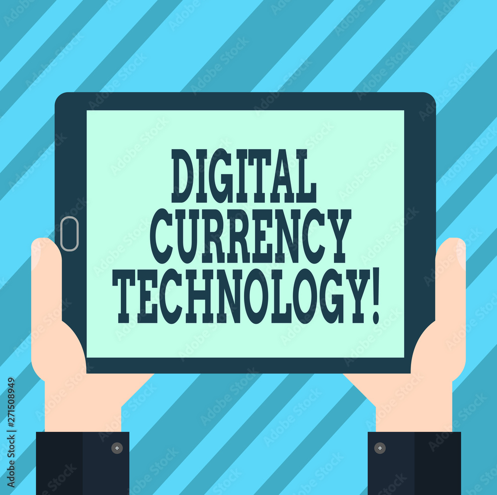 Text sign showing Digital Currency Technology. Conceptual photo currency available in digital or electronic form Hu analysis Hand Holding Blank Screen Tablet Smartphone Display Unit photo Text sign showing Digital Currency Technology. Conceptual photo currency available in digital or electronic form Hu analysis Hand Holding Blank Screen Tablet Smartphone Display Unit photo