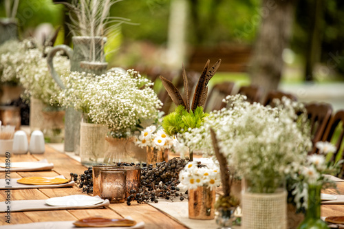 Details of the marriage ceremony held in the garden in the summer.