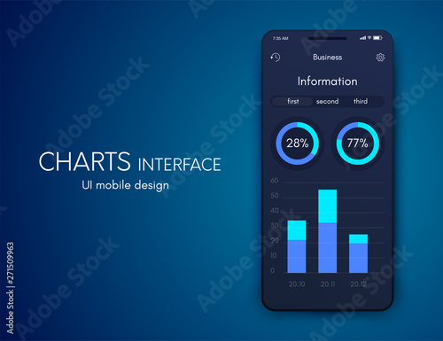 Vector graphics mobile infographics with two options. Template for creating mobile applications, workflow layout, diagram, banner, web design, business reports with 2 steps