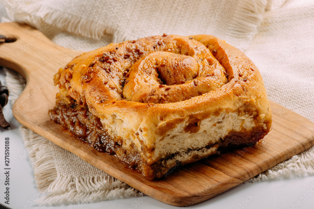 Cinnamon rolls with cheese baked and ready to eat. Golfeados typical dessert in Venezuela. Cinnamon rolls with cheese baked and ready to eat. Golfeados typical dessert in Venezuela.