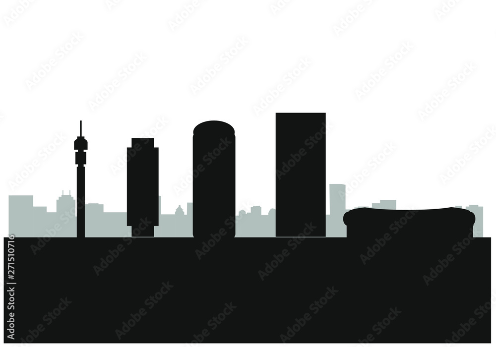 skyline of johannesburg city in south africa