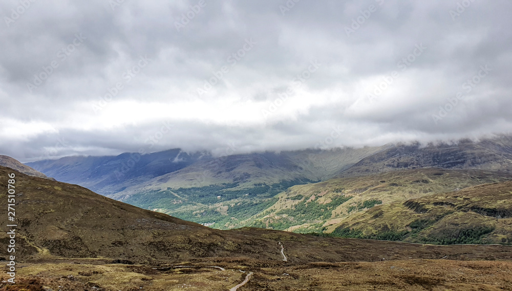 Fototapeta premium West Hiland Way Track, landscape between Kingshouse and Kinlochleven, long distance hike - Scotland, UK