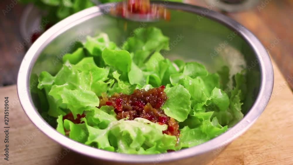 Healthy food fresh vegetable salad. Thai salad, beautiful woman cooking healthy ingredient for good health. healthcare concepts. Healthy food fresh vegetable salad. Thai salad, beautiful woman cooking healthy ingredient for good health. healthcare concepts.