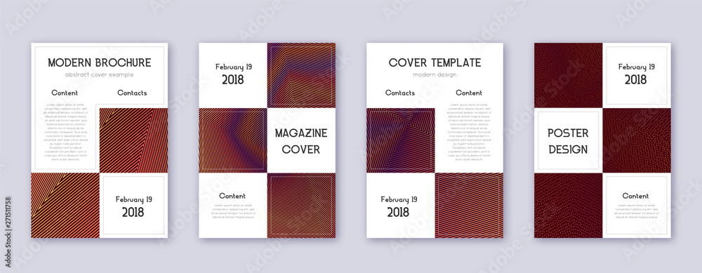Business brochure design template set. Orange abst Business brochure design template set. Orange abst
