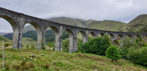 Glenfinnan Viaduct at Glenfinnan - Scotland  UK