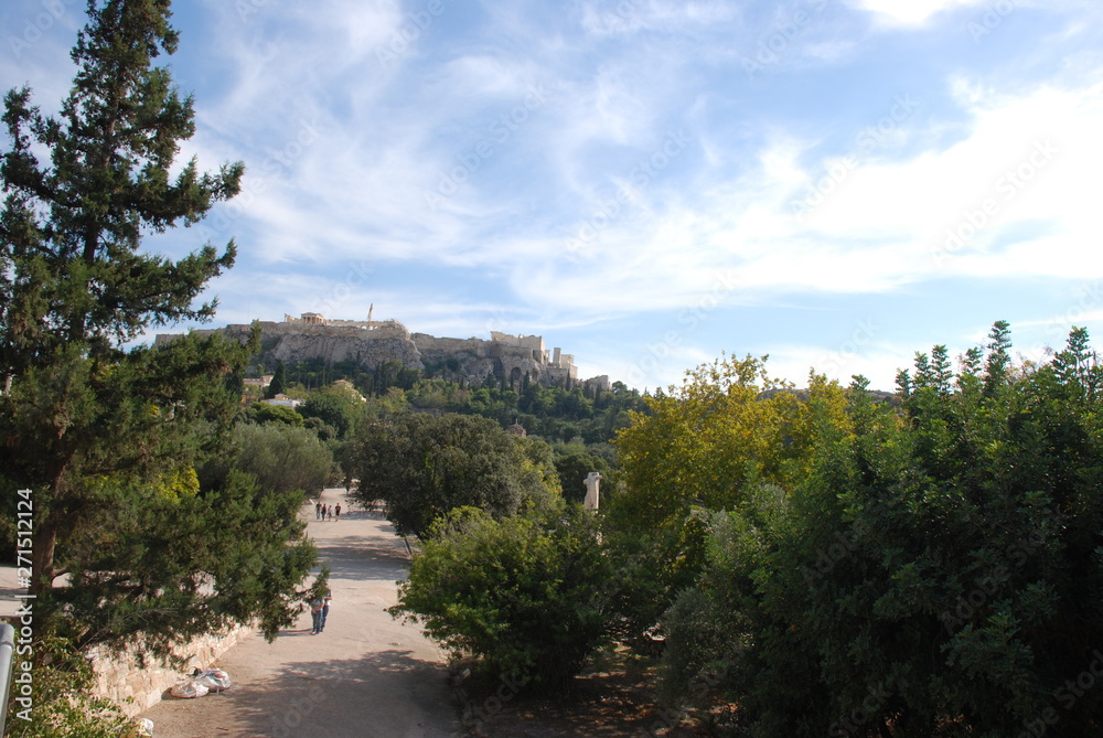 Athens, Greece / May 2019: The archaeological site of the Ancient Agora of Athens. Athens, Greece / May 2019: The archaeological site of the Ancient Agora of Athens.