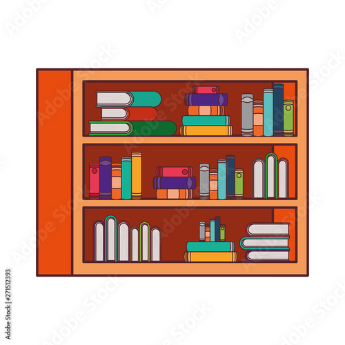 shelving with books in white background